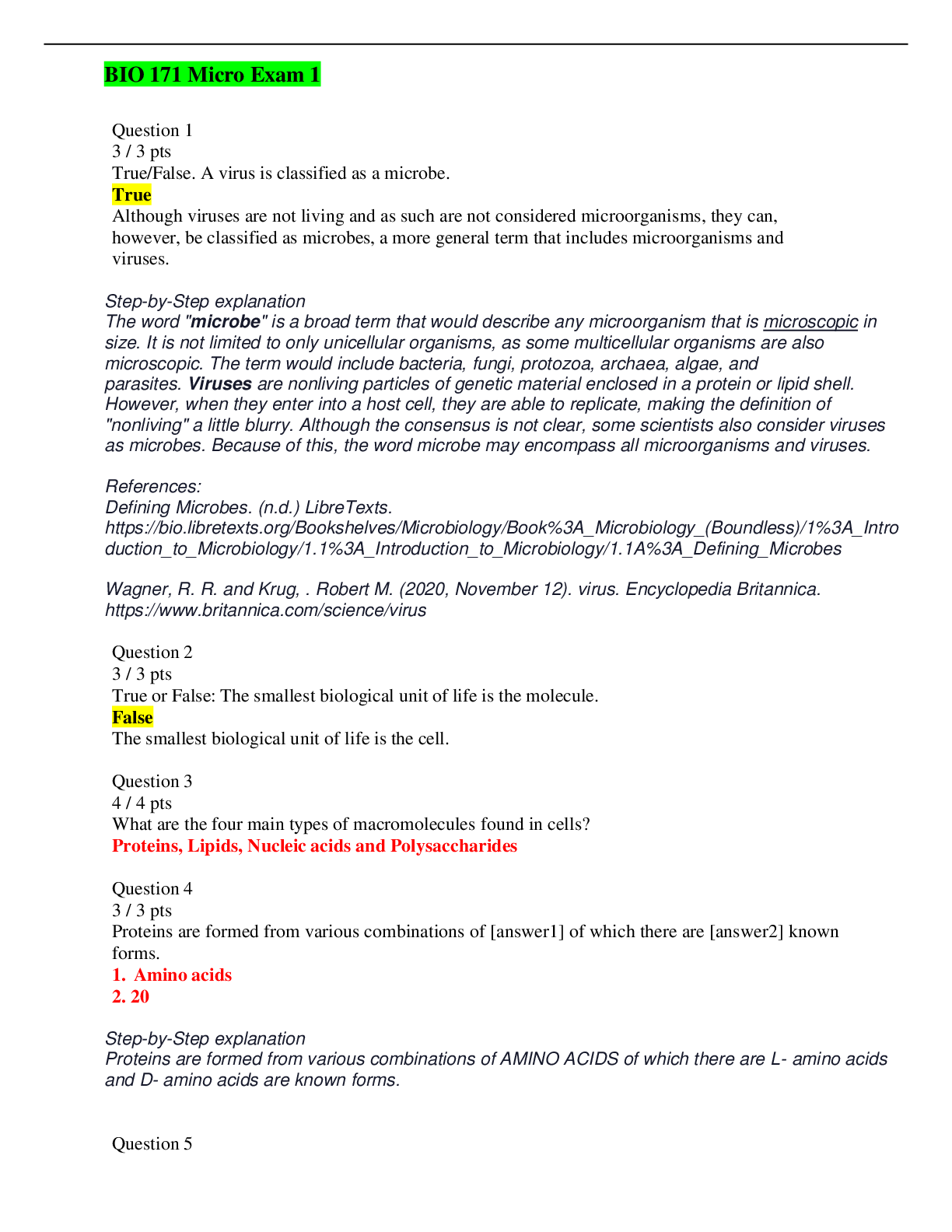 Preview image for BIO 171 Micro Exam 1 (ASSURED A) <100% CORRECT> GRADED A+ | LATEST SOLUTIONS |